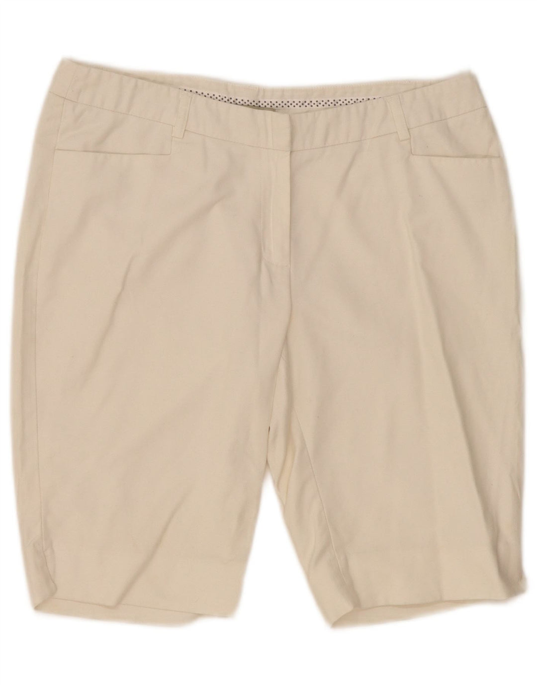 Bermuda feminina Laura Ashley US 10 grande W32 algodão branco