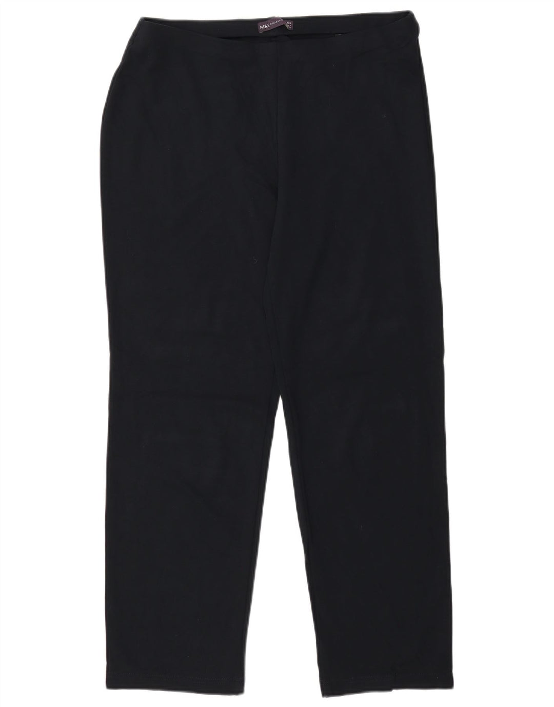 Calça casual feminina Marks & Spencer UK 14 grande W34 L29 preta viscose