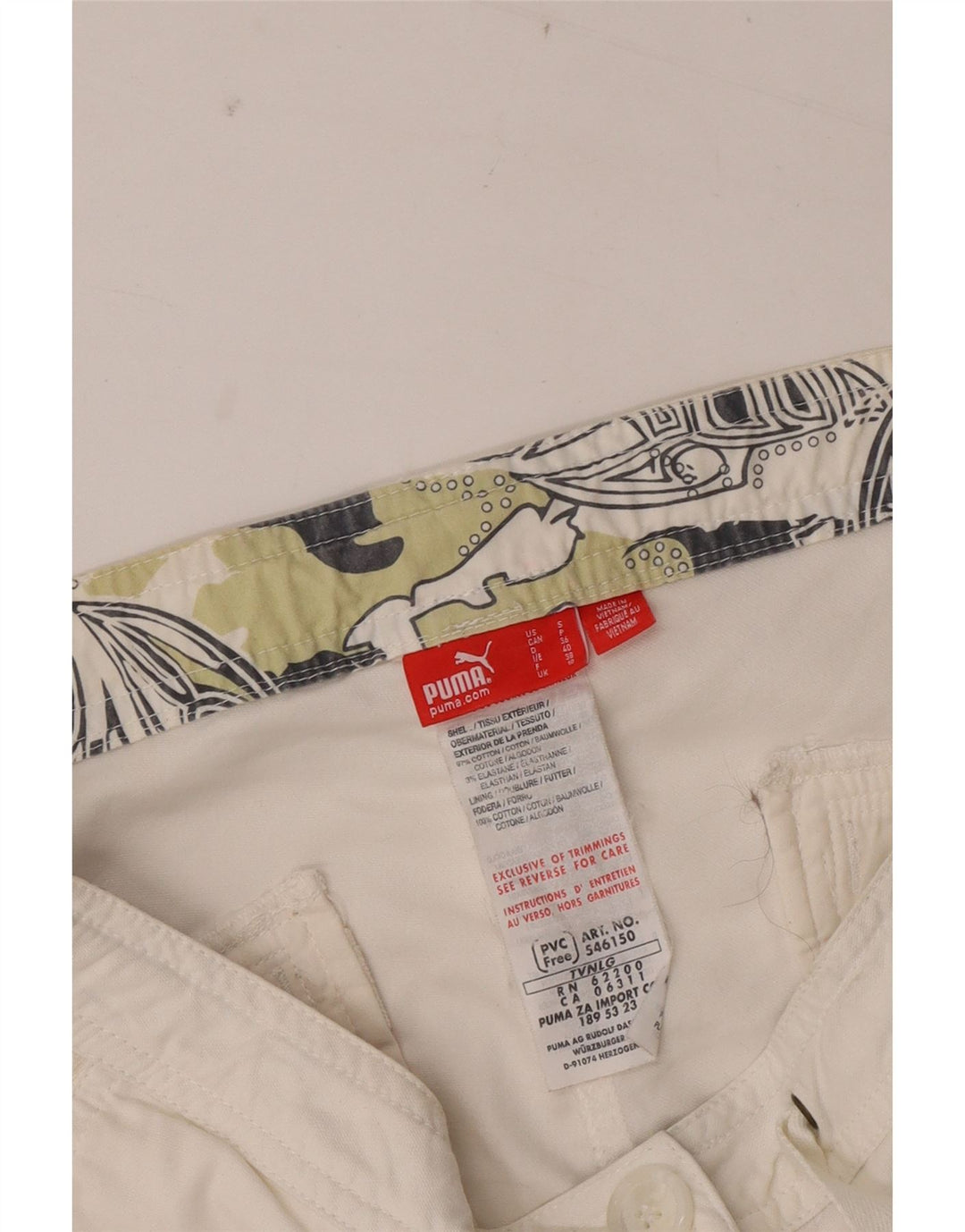 Shorts Chino Feminino Puma UK 10 Pequeno W30 Algodão Branco