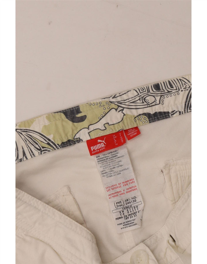 Shorts Chino Feminino Puma UK 10 Pequeno W30 Algodão Branco
