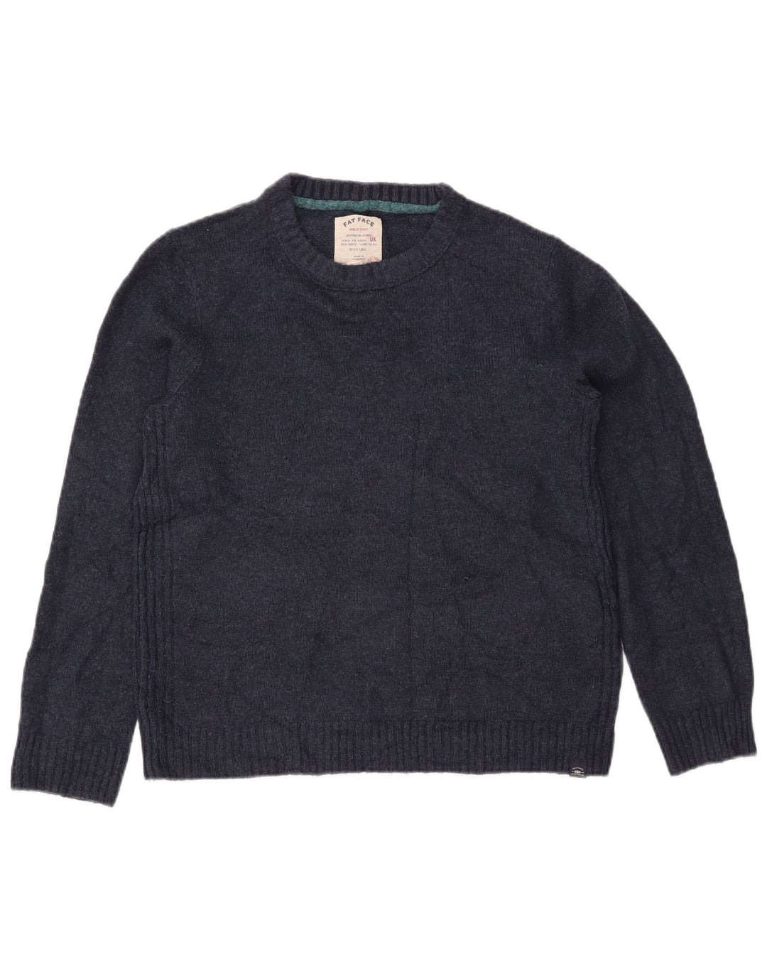 FAT FACE Suéter feminino oversized com gola redonda Reino Unido 10 pequeno azul marinho