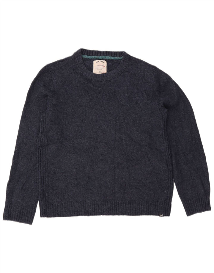 FAT FACE Suéter feminino oversized com gola redonda Reino Unido 10 pequeno azul marinho