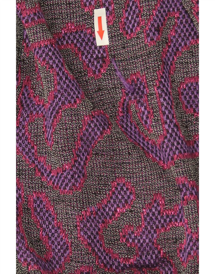 Suéter cardigã feminino Di Bari com padrão abstrato IT 40 roxo pequeno