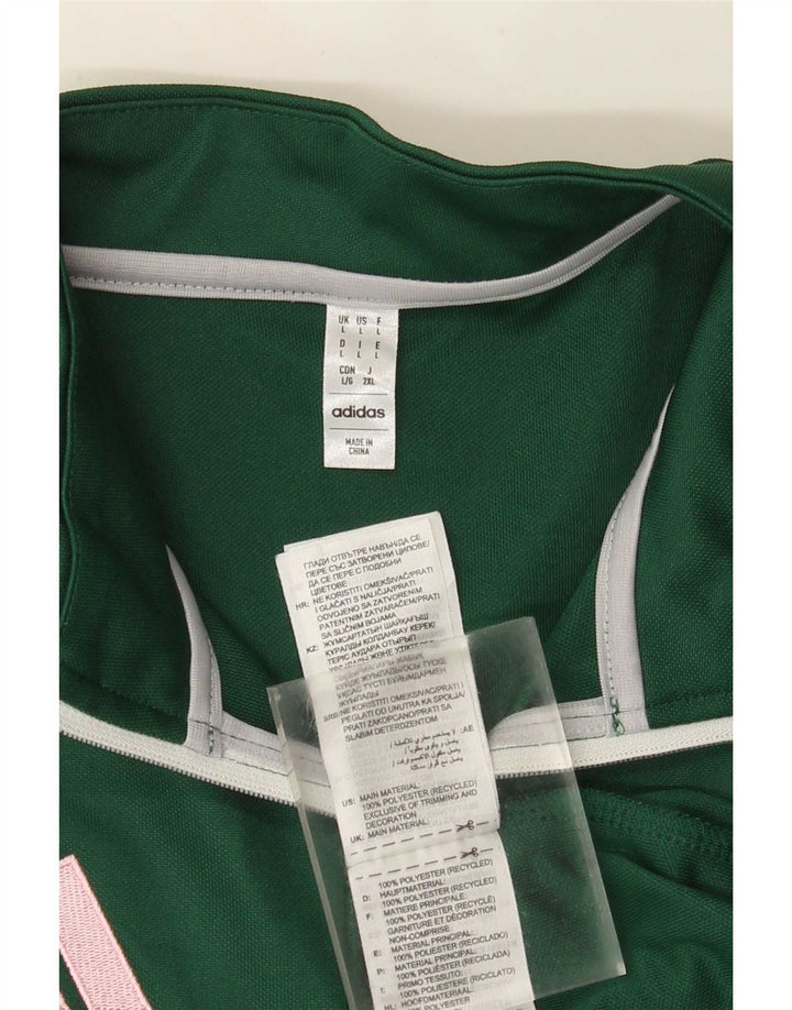 Adidas Mens Aeroready Zip Neck Pulôver Treino Top Grande Poliéster Verde