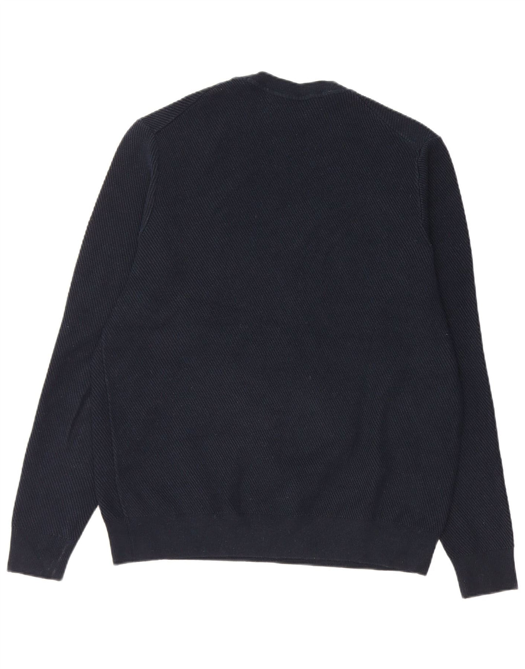 Suéter masculino Marks & Spencer com gola redonda, grande poliéster azul marinho