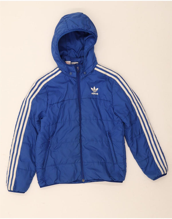 Casaco acolchoado com capuz Adidas menino 10-11 anos azul poliéster
