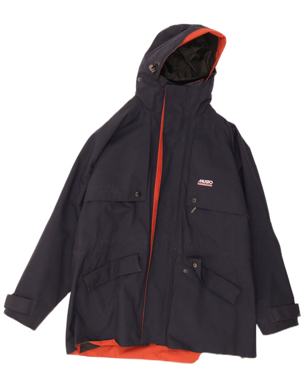 Jaqueta de chuva com capuz Musto Performance masculina Reino Unido 38 Nylon azul marinho médio