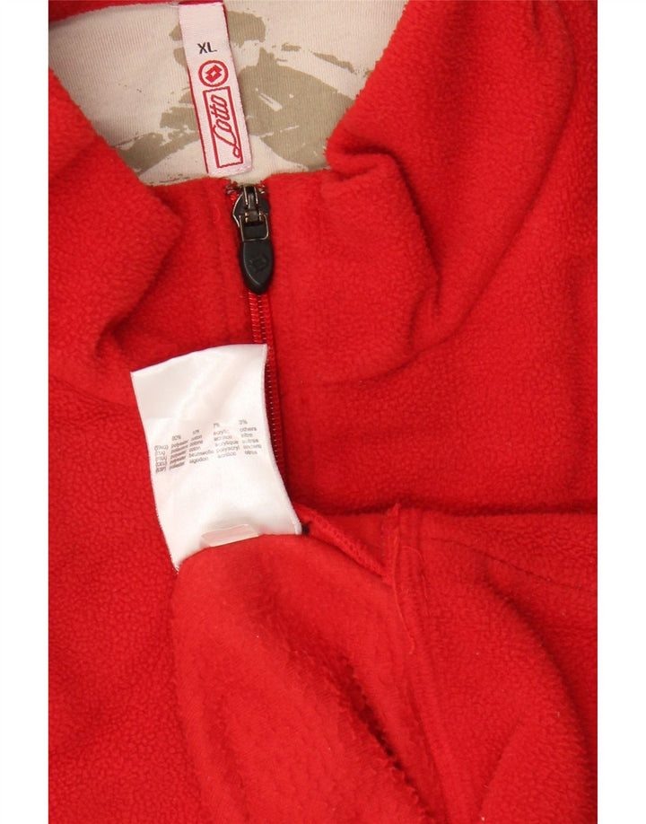 Lotto Mens Zip Neck Fleece Jumper XL Vermelho Colorblock Poliéster