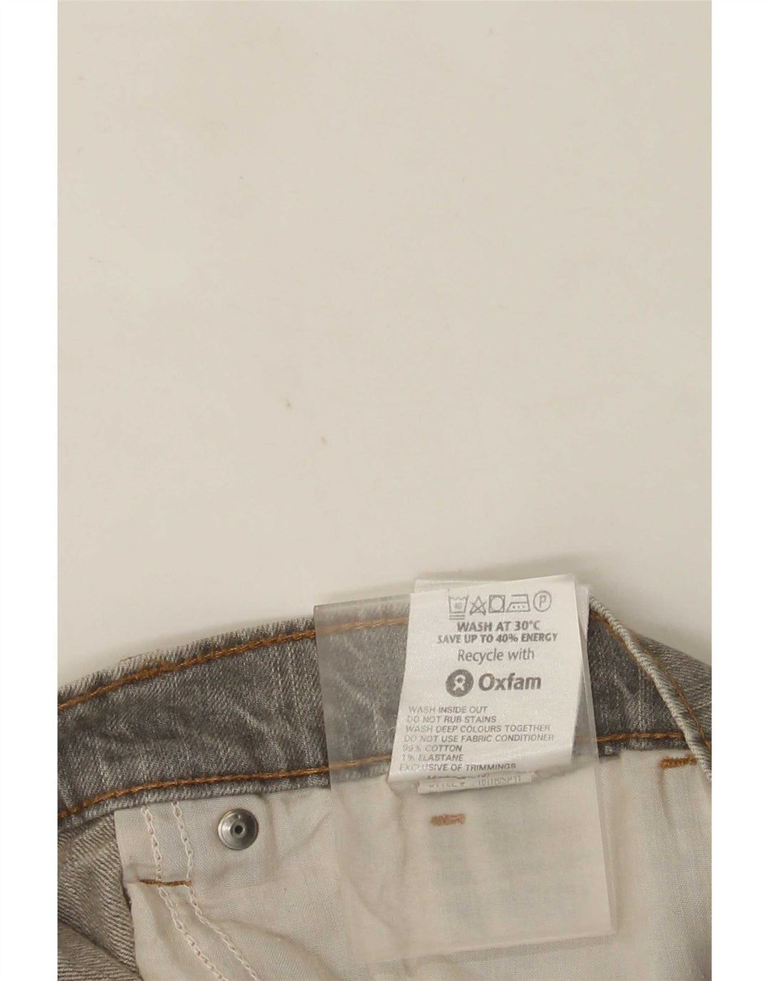 Jeans retos masculinos Marks & Spencer W34 L31 algodão cinza