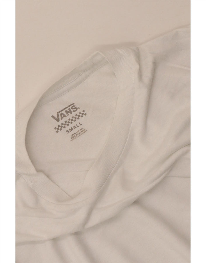 Vans Camiseta Masculina Top Pequeno Algodão Branco