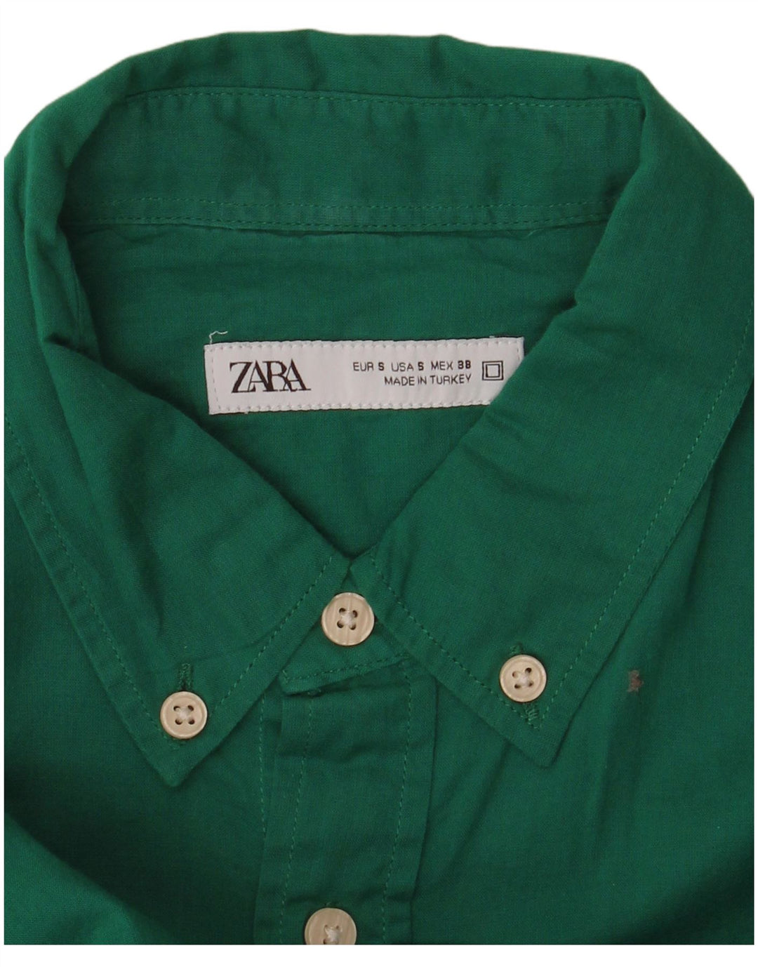 Zara Camisa Masculina Pequena Verde