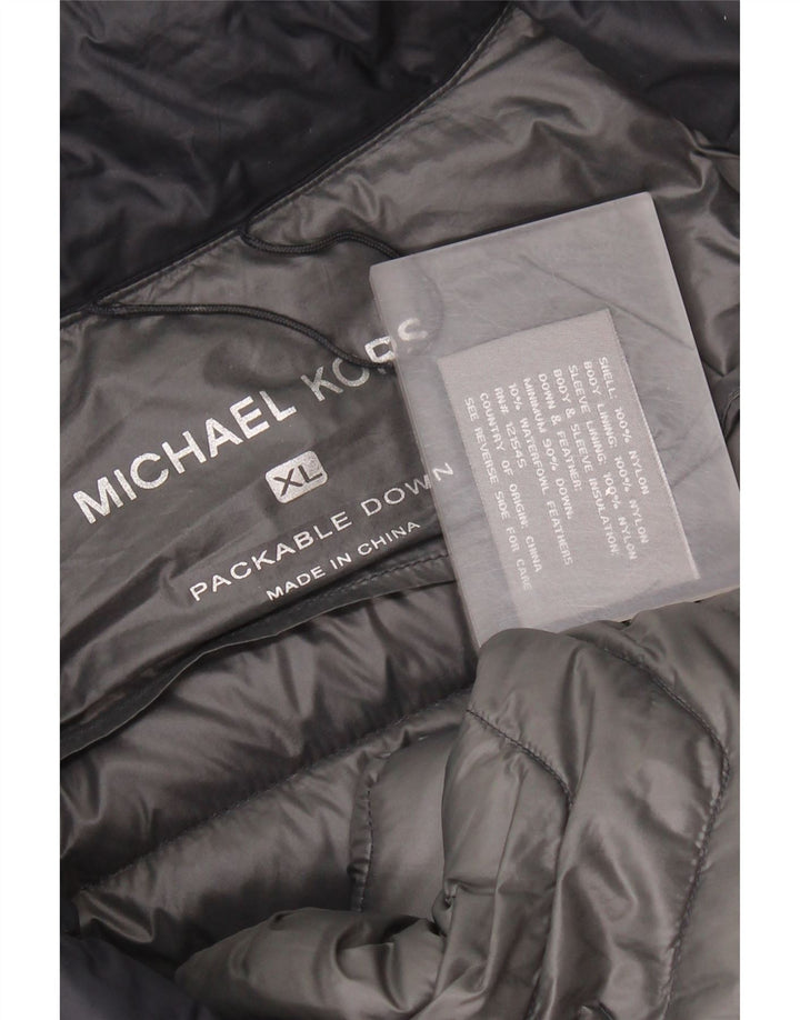 Jaqueta acolchoada masculina MICHAEL KORS UK 42 XL azul marinho nylon