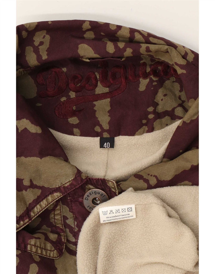 Casaco corta-vento feminino Desigual com padrão abstrato UE 40 algodão verde médio
