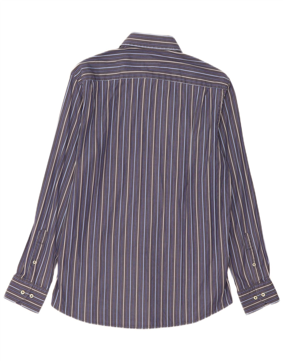 Camisa masculina Massimo Dutti tamanho 42 16 1/2 grande azul marinho listrado