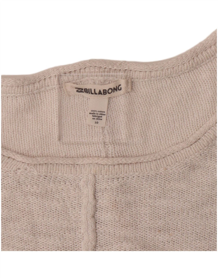 Suéter feminino Billabong com gola canoa, 10 algodão listrado rosa pequeno Reino Unido