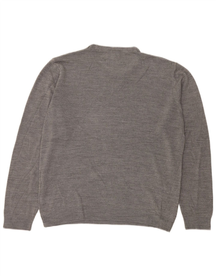 Suéter masculino Marks & Spencer de ajuste regular com gola redonda XL cinza acrílico