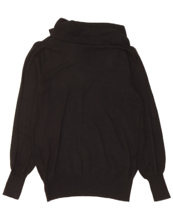 Suéter feminino Marks & Spencer com gola redonda e viscose preta média Reino Unido 12