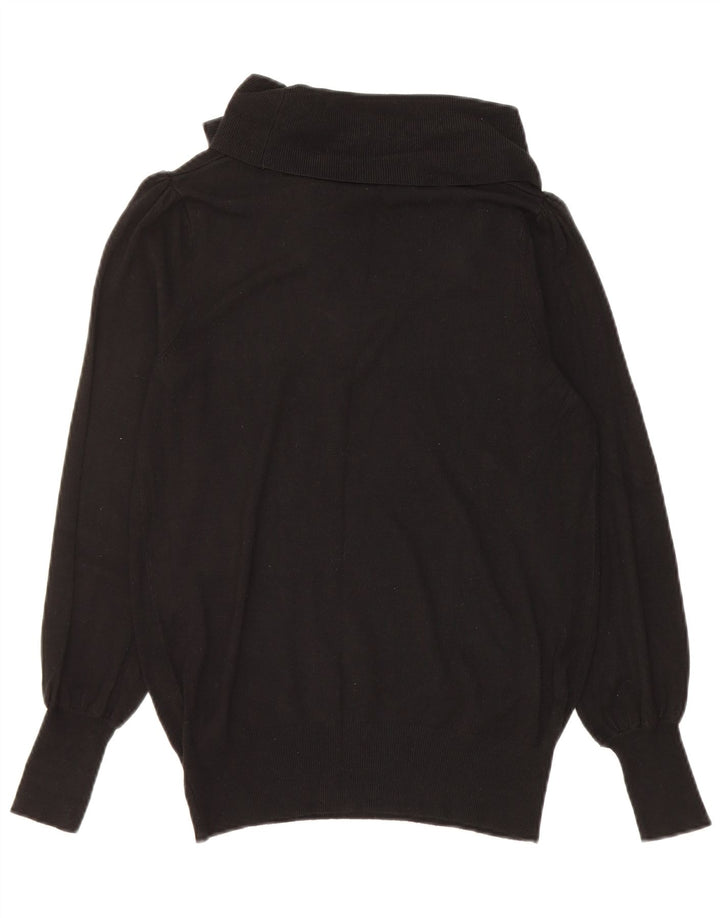 Suéter feminino Marks & Spencer com gola redonda e viscose preta média Reino Unido 12