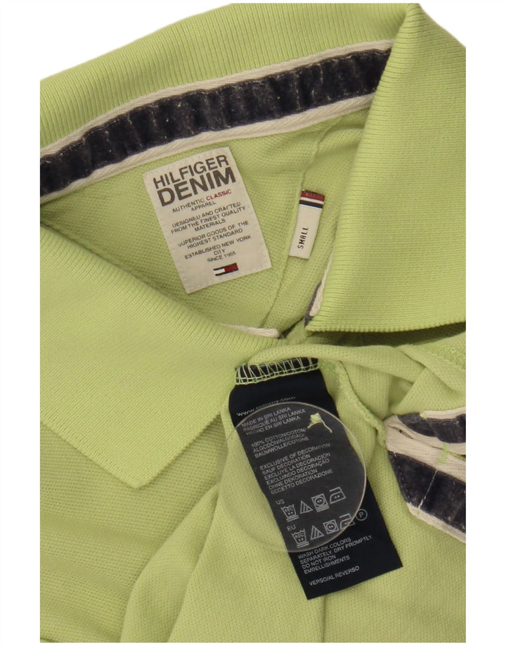 Camisa polo masculina TOMMY HILFIGER pequena algodão verde