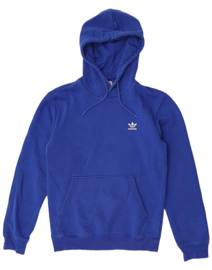 Adidas Mens Hoodie Jumper Pequeno Azul Algodão