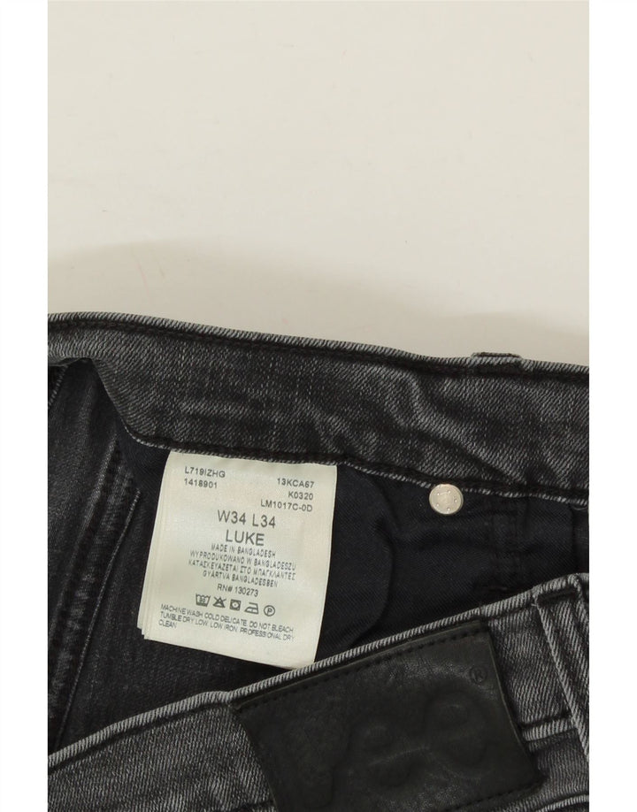 LEE Mens Luke Slim Jeans W34 L30 Grey Cotton Vintage Lee and Second-Hand Lee from Messina Hembry 