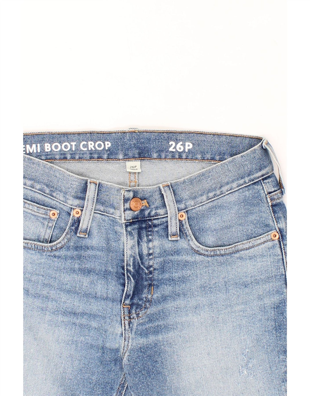 J. CREW Womens Bootcut Cropped Jeans W26 L23 Blue Cotton Vintage J. Crew and Second-Hand J. Crew from Messina Hembry 