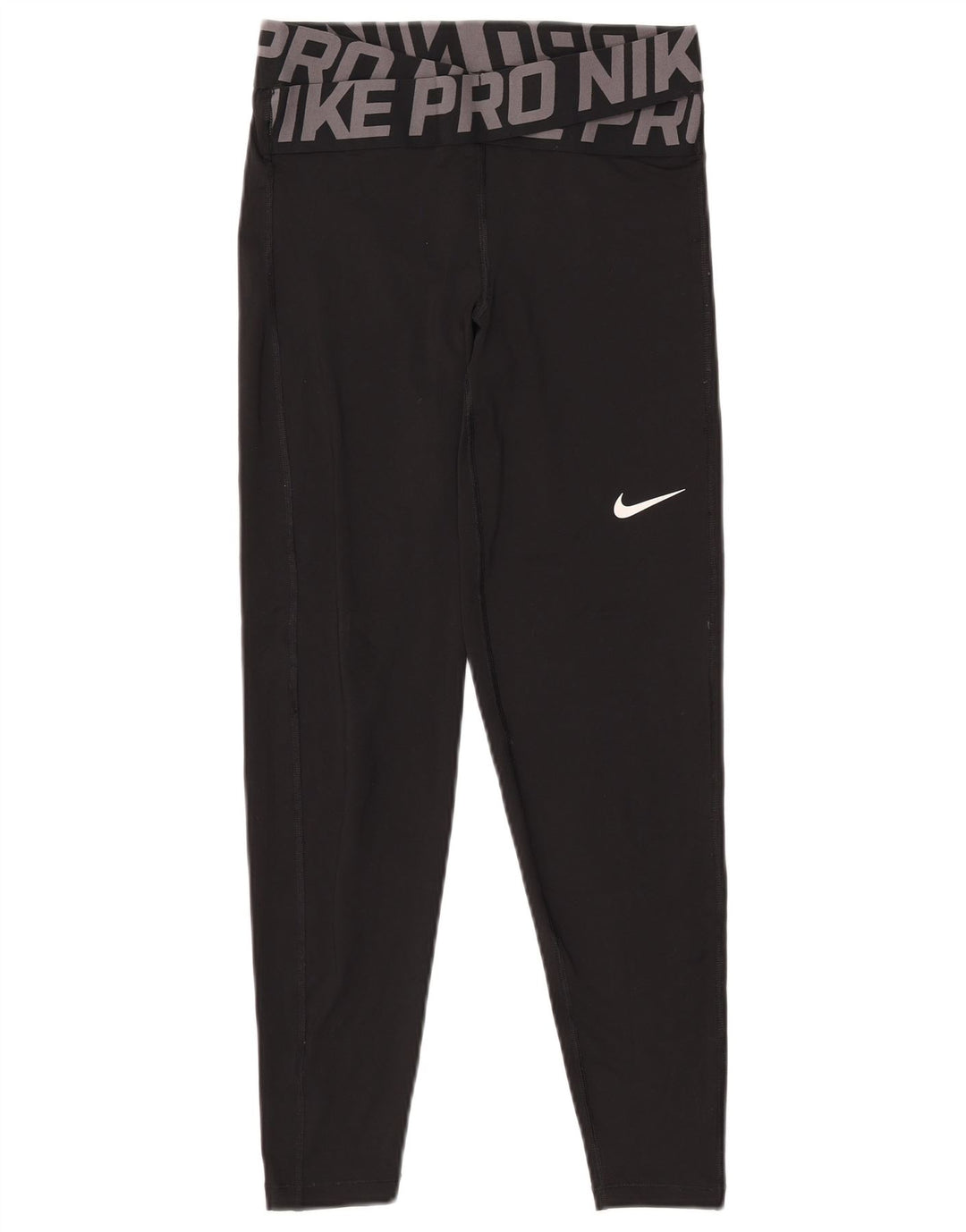 Leggings femininas Nike Dri Fit Graphic UK 10 pequenas pretas de poliéster