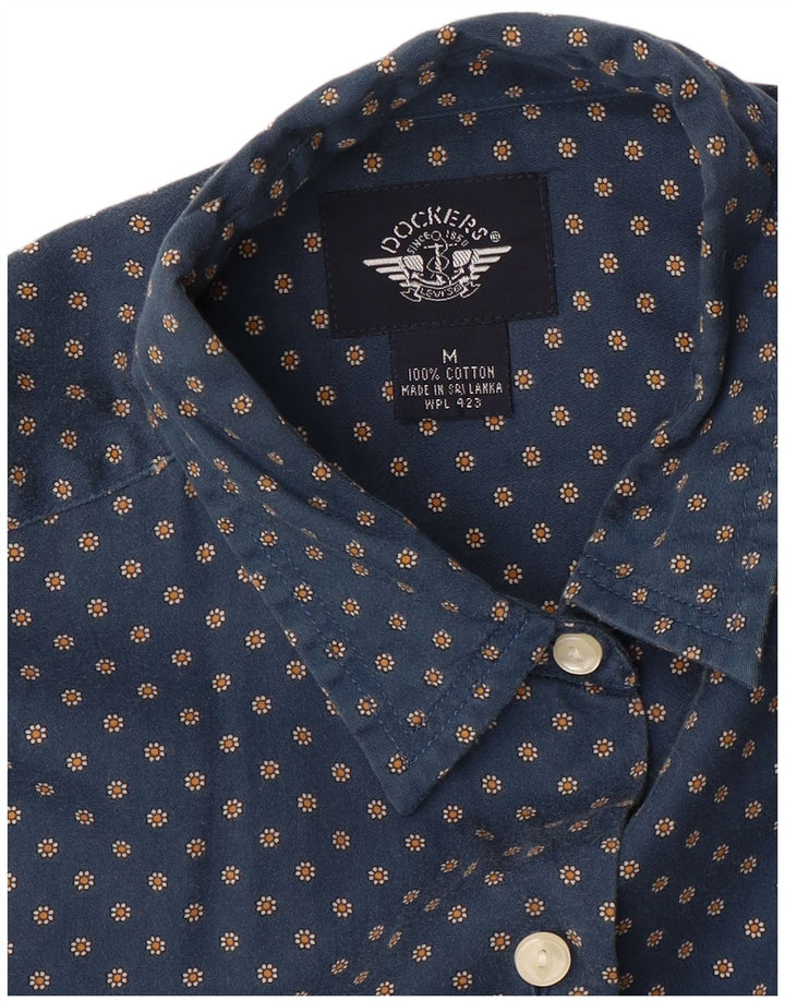 Camisa oversized feminina DOCKERS Reino Unido 14 algodão floral azul marinho médio