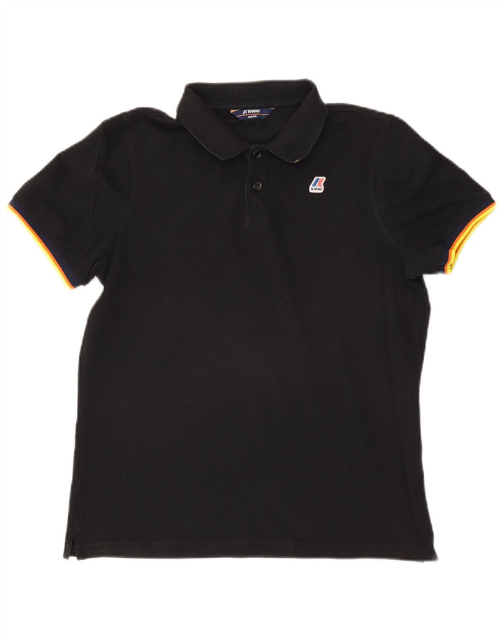 Camisa polo masculina K-Way média preta