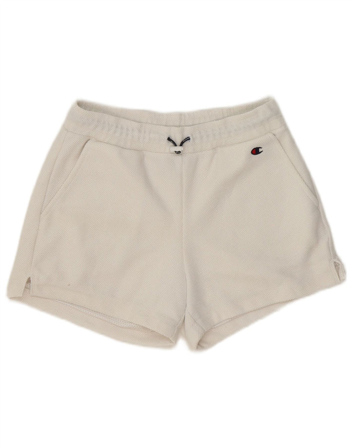 Shorts esportivos femininos Champion UK 14 médio branco poliéster