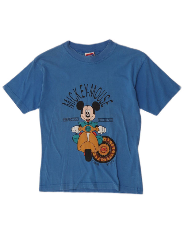 Camiseta gráfica Nike Boys Mickey Mouse Top 7-8 anos algodão azul