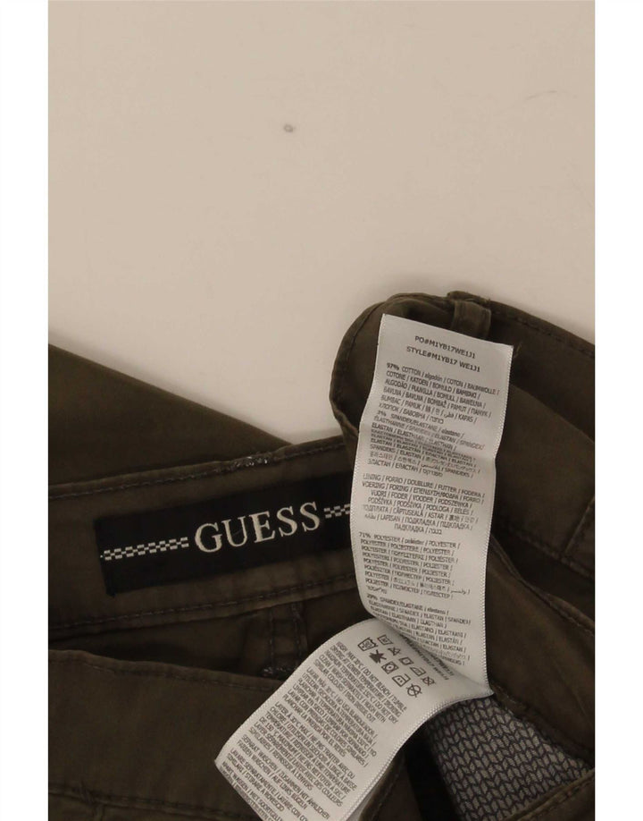 Guess Mens Joggers Cargo Calças W29 L29 Algodão Cáqui