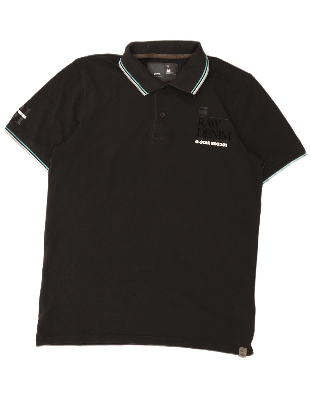 Camisa polo gráfica masculina G-Star XL algodão preto