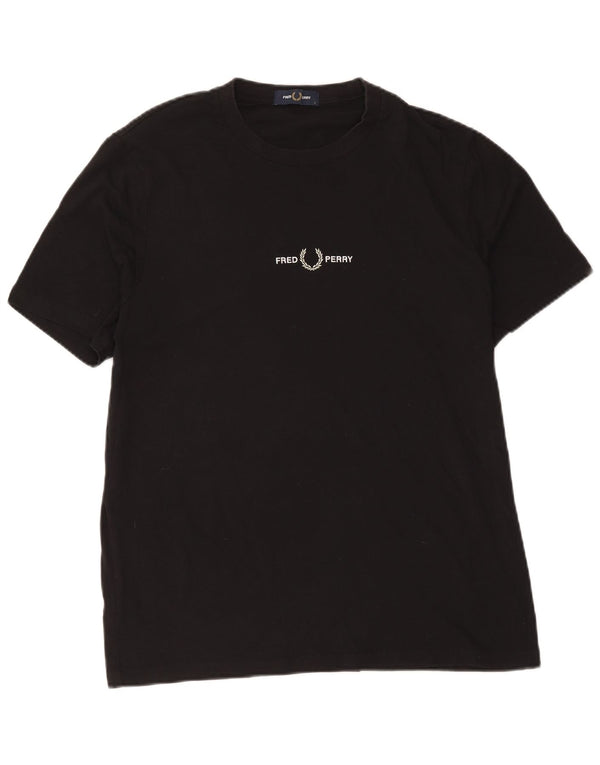 Camiseta masculina Fred Perry grande algodão preto