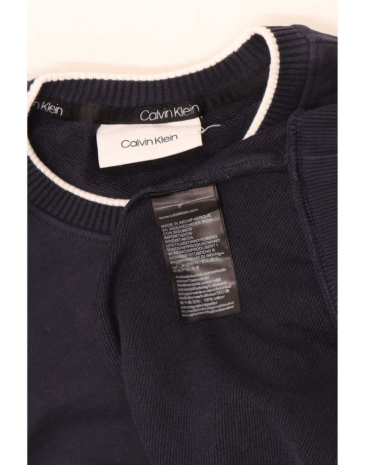 Calvin Klein moletom masculino jumper médio azul marinho algodão