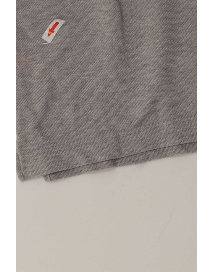 Camisa polo masculina Benetton cinza médio manchado