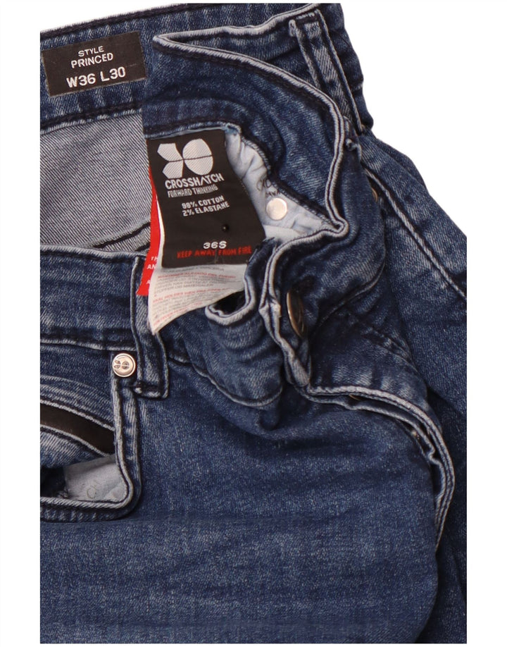 CROSSHATCH Calça jeans reta feminina Princed W36 L30 algodão azul
