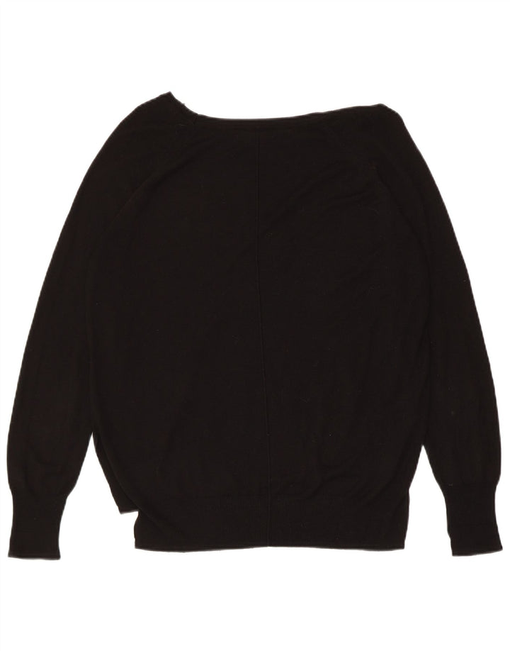 Suéter feminino ZARA com gola canoa UK 14 grande preto sintético