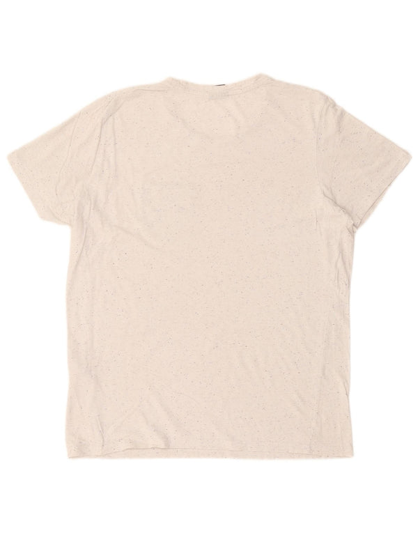 Camiseta masculina Jack & Jones grande algodão manchado branco