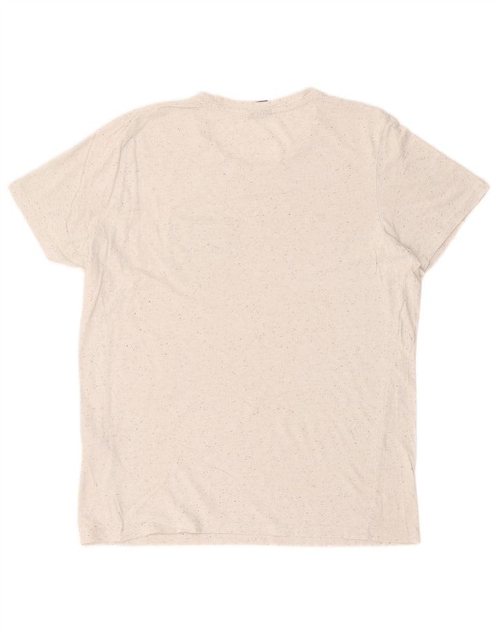 Camiseta masculina Jack & Jones grande algodão manchado branco