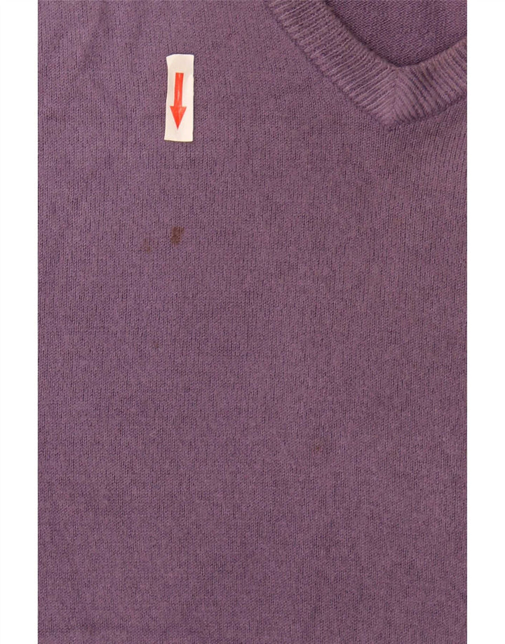 Suéter masculino Marks & Spencer Blue Harbor com decote em V grande roxo