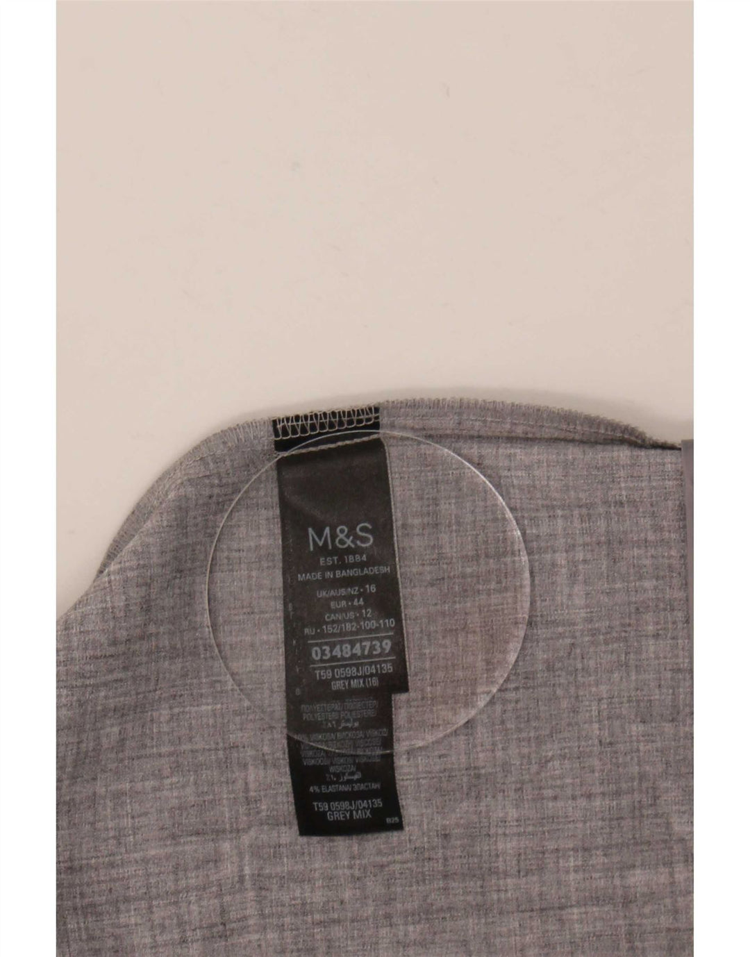 Jaqueta Blazer Feminina Marks & Spencer Manga 3/4 Aberta Reino Unido 16 Grande Cinza