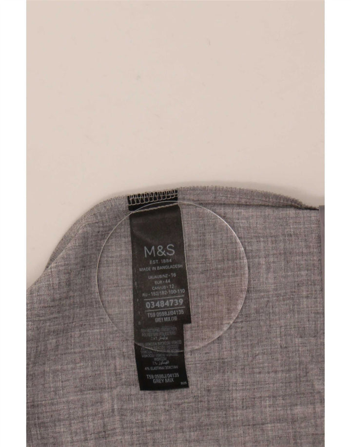 Jaqueta Blazer Feminina Marks & Spencer Manga 3/4 Aberta Reino Unido 16 Grande Cinza