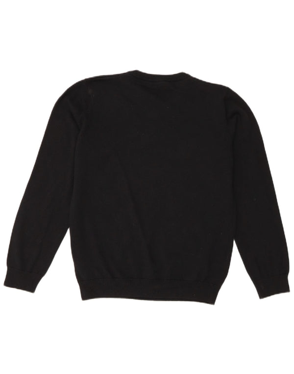 Suéter Marks & Spencer Boys com decote em V 12-13 anos algodão preto