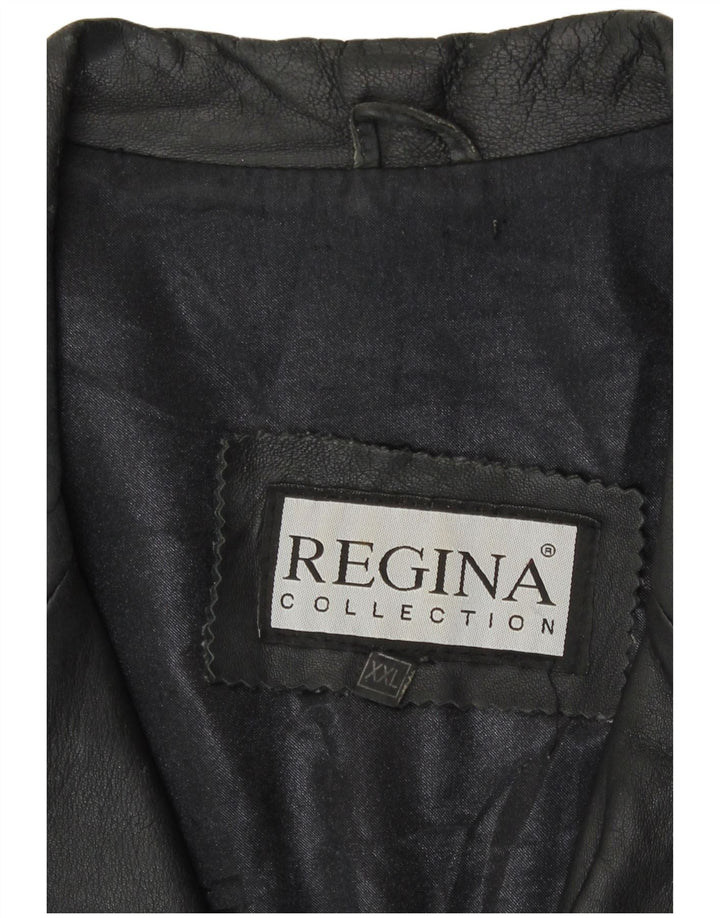 Jaqueta de couro masculina Regina Reino Unido 44 2XL couro preto