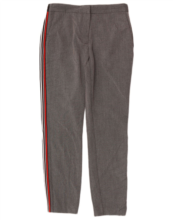 Calça Chino Slim Feminina Zara Médio W28 L27 Cinza Colourblock Poliéster