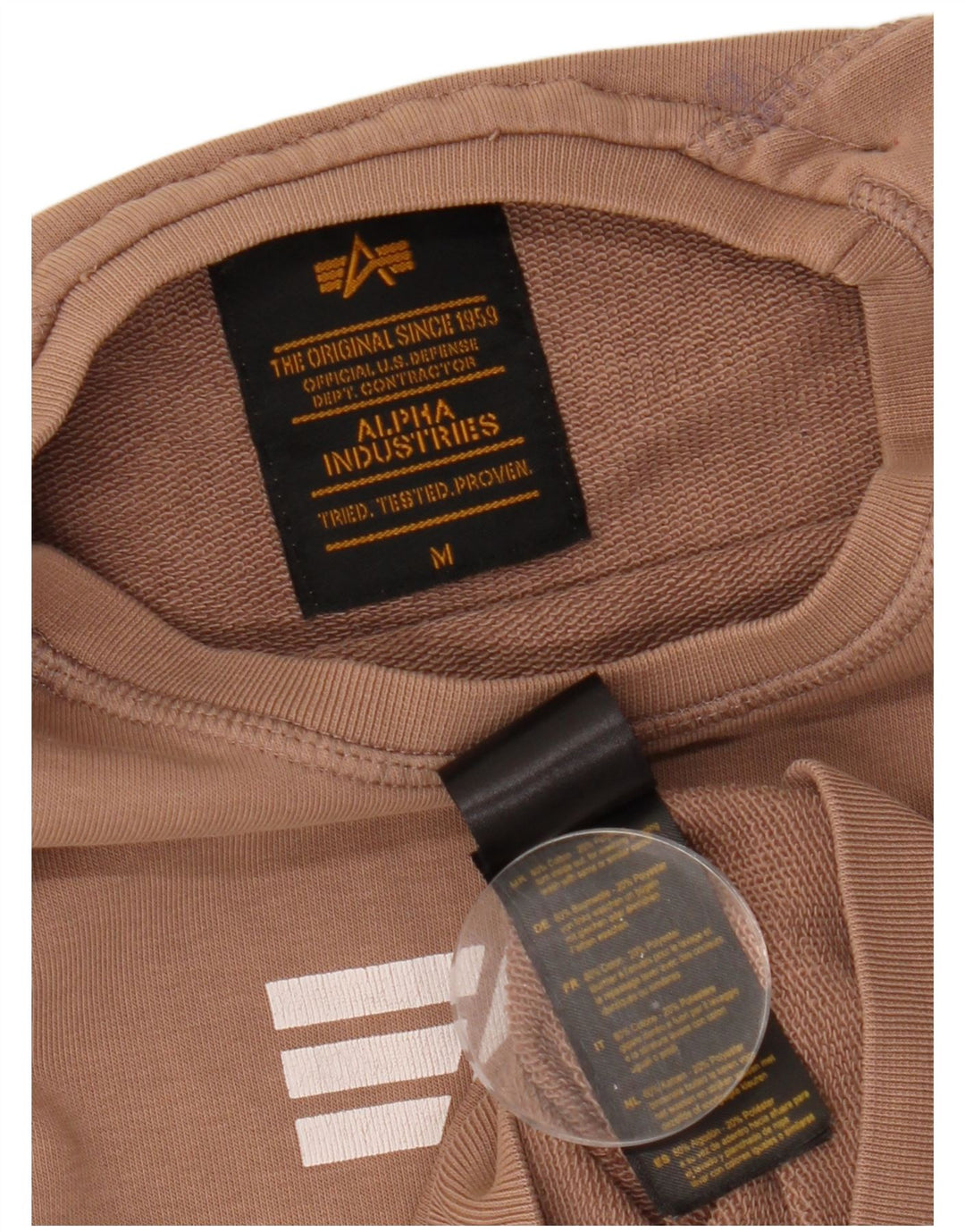 ALPHA INDUSTRIES Suéter gráfico feminino UK 14 médio marrom