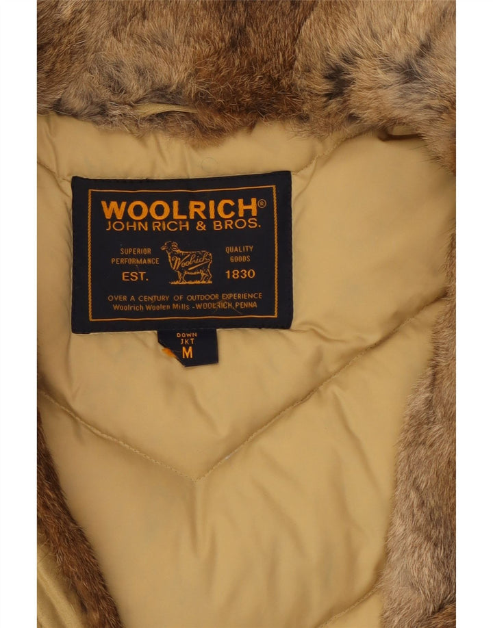 Casaco acolchoado feminino Woolrich Reino Unido 14 algodão bege médio