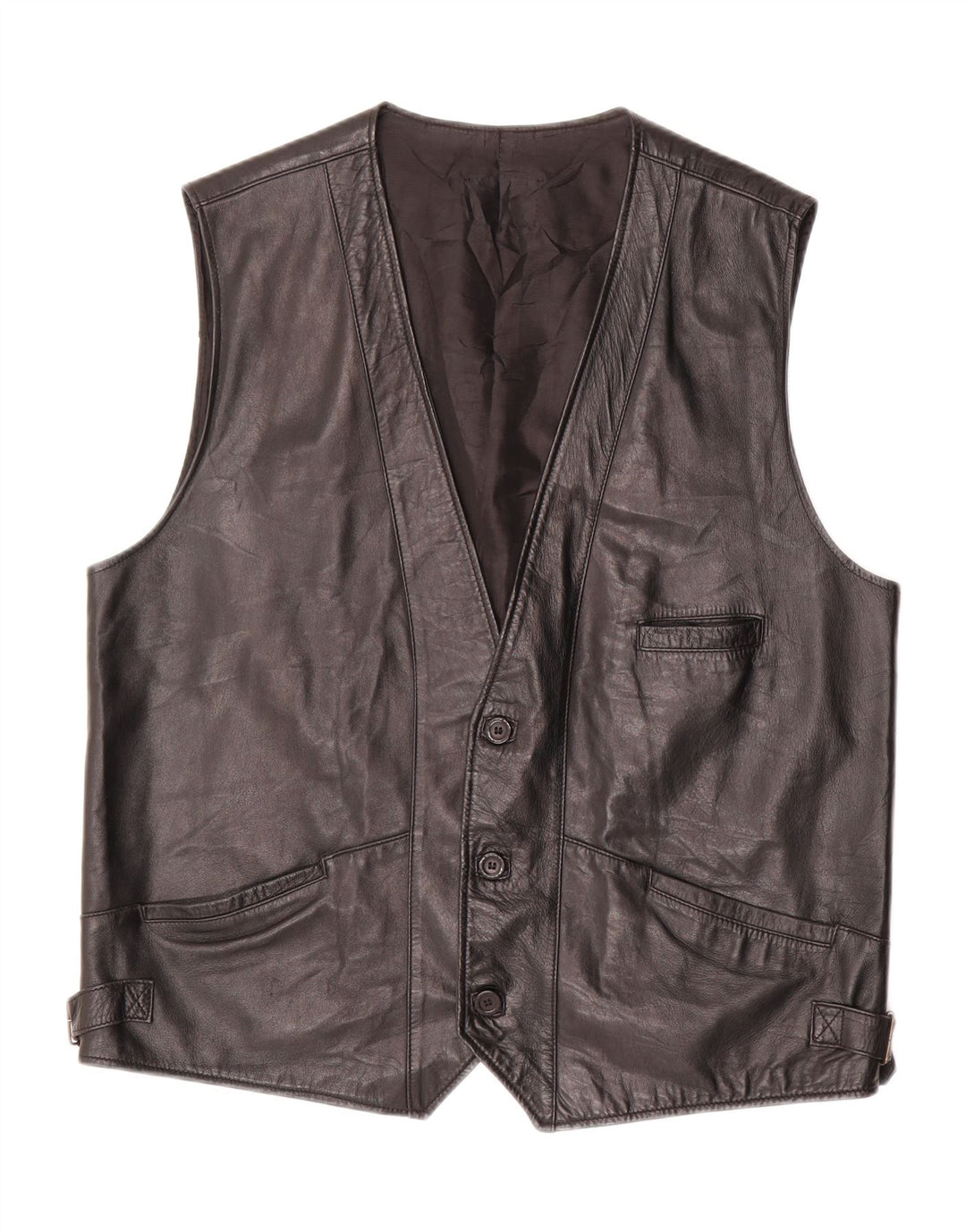 Colete de couro masculino VINTAGE UK 40 grande couro preto