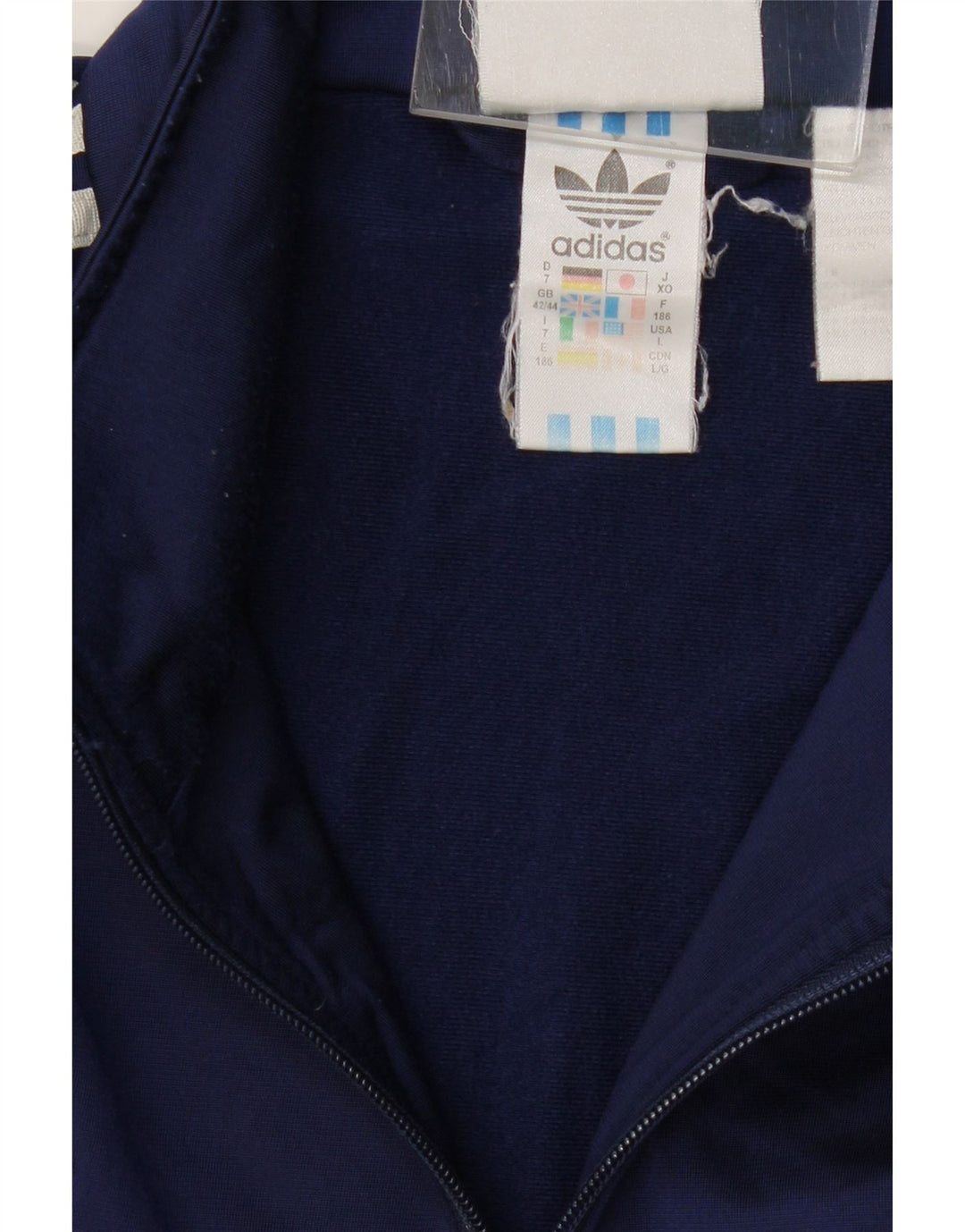 ADIDAS Mens Tracksuit Top Jacket UK 42/44 Grande Azul Marinho Poliéster